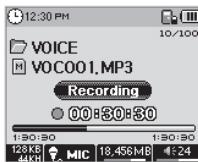 COWON IAUDIO M5 - Mode voice record (enregistrement vocal avec microphone intégré) - 4