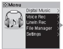 COWON IAUDIO M5 - Opérations simples : changement de mode - 2