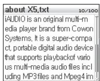 COWON IAUDIO M5 - Utilisation de l'afficheur de texte - 5