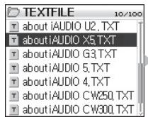 COWON IAUDIO M5 - Utilisation de l'afficheur de texte - 4