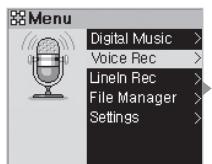 COWON IAUDIO M5 - Mode voice record (enregistrement vocal avec microphone intégré) - 1
