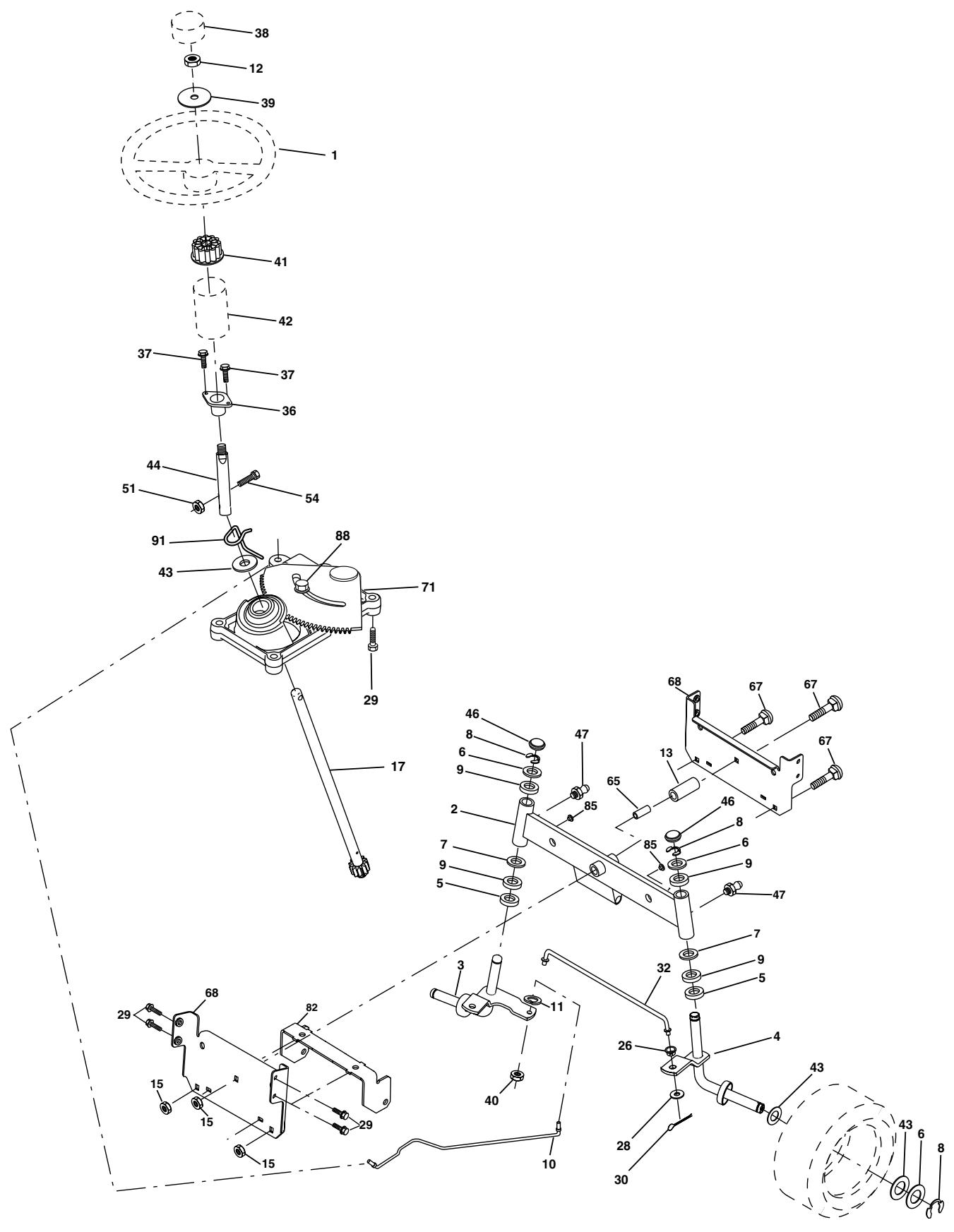 POULAN PC17H42STA - Titre à corriger : Tracteur - Numéro de modèle PC17H42STA, No. de produit 954 57 09-18 Entraînement - 1