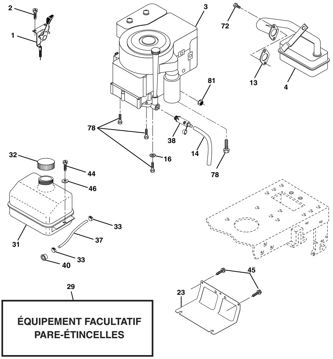 POULAN PC17H42STA - Titre à corriger : TRACTEUR - NUMERO DE MODELE PC17H42STA, NO. DE PRODUIT 954 57 09-18 MOTEUR - 1