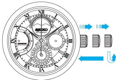 SEIKO 5D88 KINETIC - Réglage de l'heure/calendrier - 1