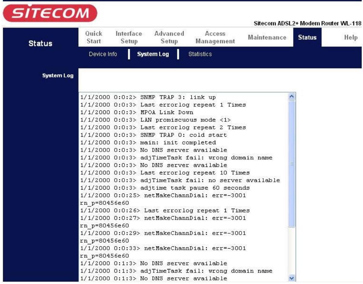 SITECOM WL-175 - System Log - 1
