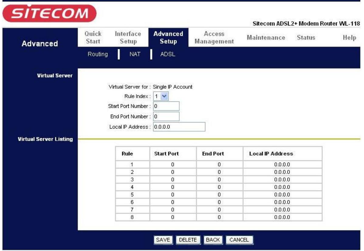 SITECOM WL-175 - Virtual Server - 1