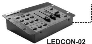 JBSYSTEMS LED DJ-BAR - Instalacao eletrica em modo Master/Slave com o controlo remoto LEDCON-02: - 1