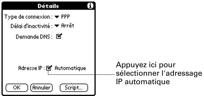 PALM M130 - Pour identifier l'adressage IP dynamique : - 1