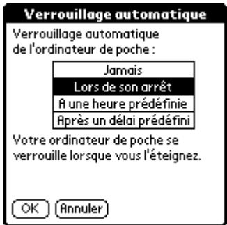 PALM M130 - Pour verrouiller votre ordinateur de poche lorsqu'on l'éteignez : - 1