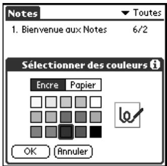PALM M130 - Pour définir la couleur du papier et de « l'encre»: - 2