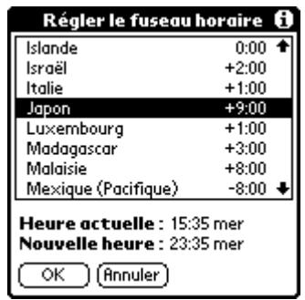 PALM M130 - Pour paramétrer le fuseau horaire : - 1
