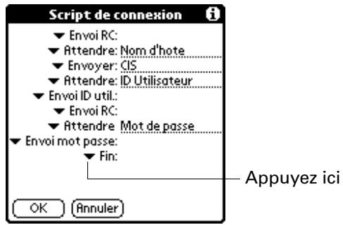PALM M130 - Pour créer un script de connexion : - 1