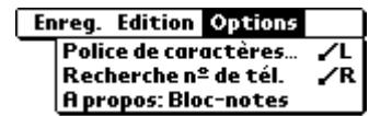 PALM M130 - Menu options - 2