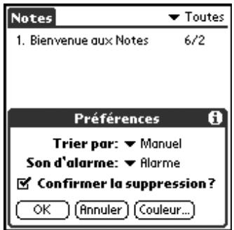 PALM M130 - Pour définir la couleur du papier et de « l'encre»: - 1