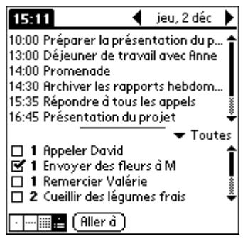 PALM M130 - Pour afficher la vue de l'agenda : - 2