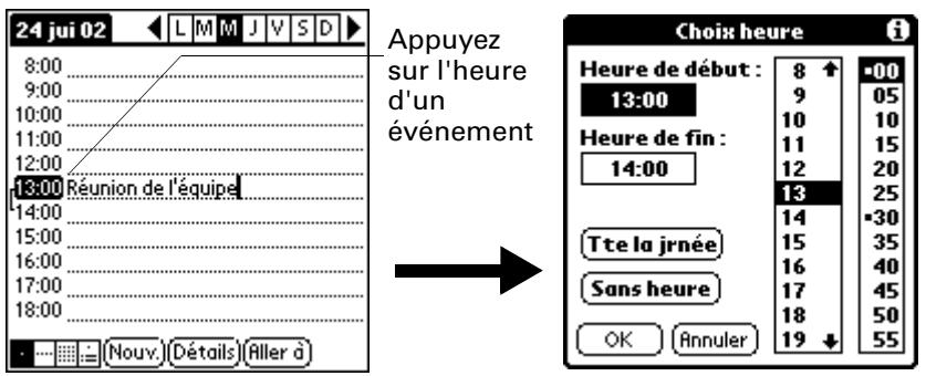 PALM M130 - Pour planifier un événement à la date du jour : - 2