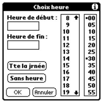 PALM M130 - Pour planifier un événement sans heures : - 1