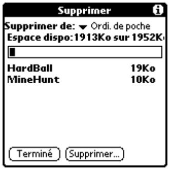 PALM M130 - Pour désinstaller une application supplémentaire : - 1