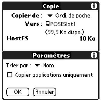 PALM M130 - Pour sélectionner les paramètres de copie : - 1