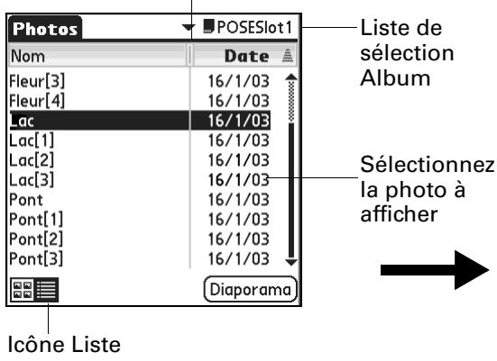 PALM TUNGSTEN T2 - Pour afficher des photos dans la vue nombre : - 1
