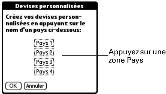 PALM TUNGSTEN T2 - Pour définir un symbole de devise personnalisé : - 1