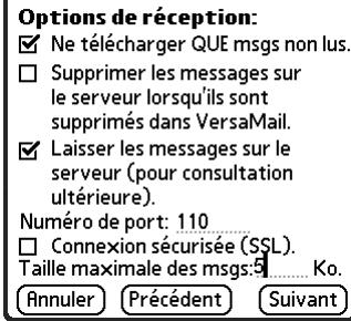 PALM TUNGSTEN T2 - Taille maximale des messages - 1