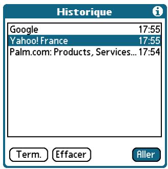 PALM TUNGSTEN T2 - Pour revenir à une page consultée : - 1