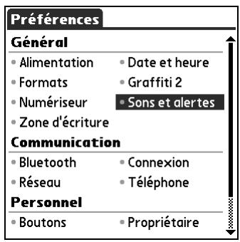 PALM TUNGSTEN T2 - Pour définir les options de notification : - 4