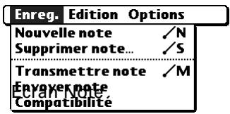 PALM TUNGSTEN T2 - Menu enreg. - 1