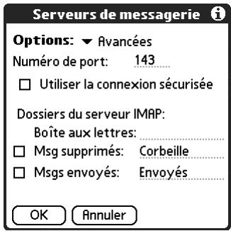 PALM TUNGSTEN T2 - Pour configurer des options de courrier entrant supplémentaires : - 3