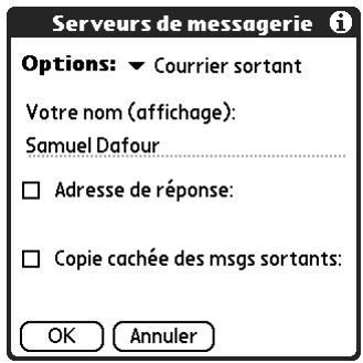 PALM TUNGSTEN T2 - Copie cachée des messages sortants - 1