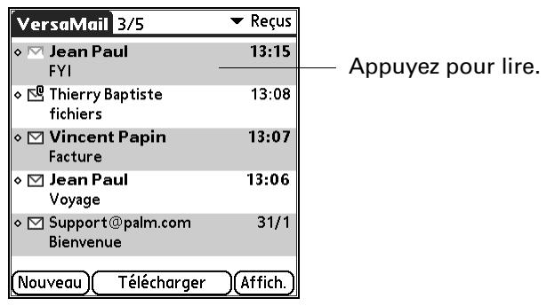 PALM TUNGSTEN T2 - Lecture des messages - 1