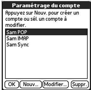PALM TUNGSTEN T2 - Pour créer un compte de messagerie réseau : - 2