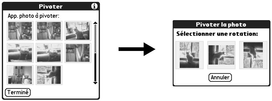 PALM TUNGSTEN T2 - Pour faire pivoter une photo : - 1