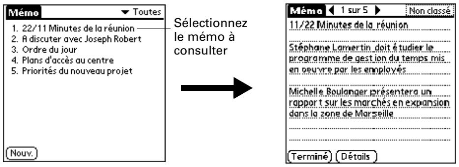 PALM TUNGSTEN T2 - Pour consulter un mémo : - 2