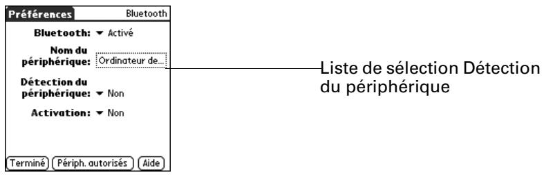 PALM TUNGSTEN T2 - Pour désactiver la fonction de détection : - 1