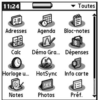 PALM TUNGSTEN T2 - Pour ouvrir une application sur votre ordinateur de poche : - 1