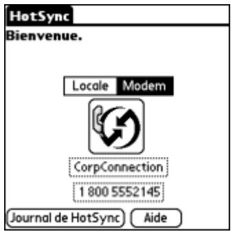 PALM TUNGSTEN T2 - Pour effectuer une opération hotSync réseau : - 1