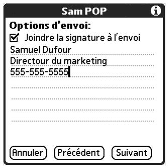 PALM TUNGSTEN T2 - Pour modifier une signature personnelle : - 1
