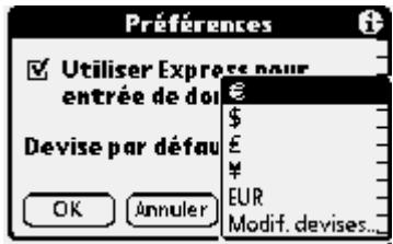 PALM TUNGSTEN T2 - Pour modifier votre devise par défaut : - 1
