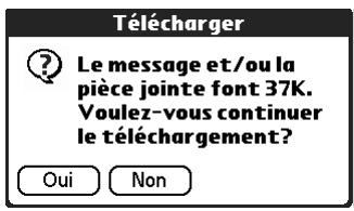 PALM TUNGSTEN T2 - Pour télécharger une seule pièce jointe dépassant la taille maximale : - 2