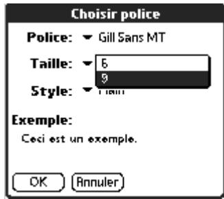 PALM TUNGSTEN T2 - Pour changer la police : - 3
