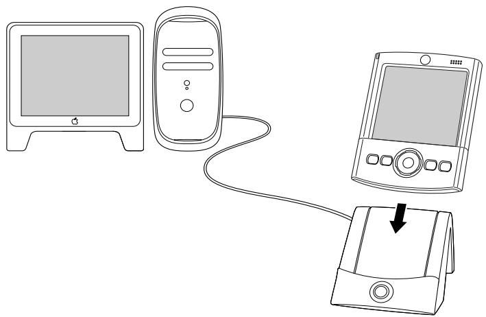 PALM TUNGSTEN T2 - Pour effectuer une opération hotSync locale sur macintosh : - 1