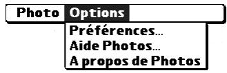 PALM TUNGSTEN T2 - Menu options - 1