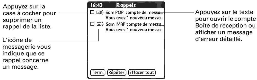 PALM TUNGSTEN T2 - Pour afficher l'écran rappels : - 1
