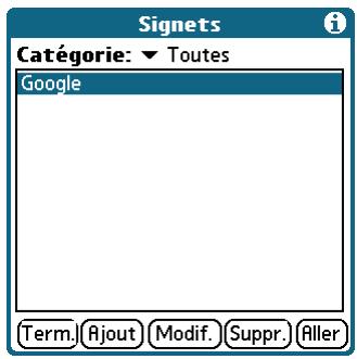 PALM TUNGSTEN T2 - Pour consulter une page marquée d'un signet : - 2