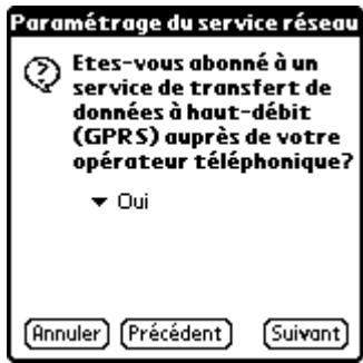 PALM TUNGSTEN T2 - Pour configurer une connexion de service de données sans fil à haute vitesse GPRS pour votre téléphone : - 2