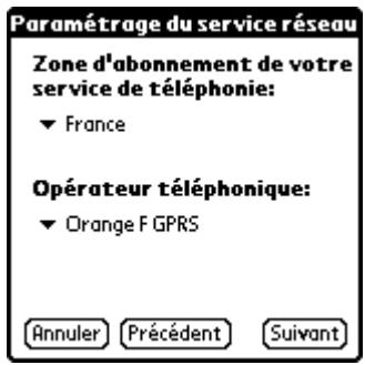 PALM TUNGSTEN T2 - Pour configurer une connexion de service de données sans fil à haute vitesse GPRS pour votre téléphone : - 3