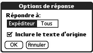 PALM TUNGSTEN T2 - Réponse à un message - 2