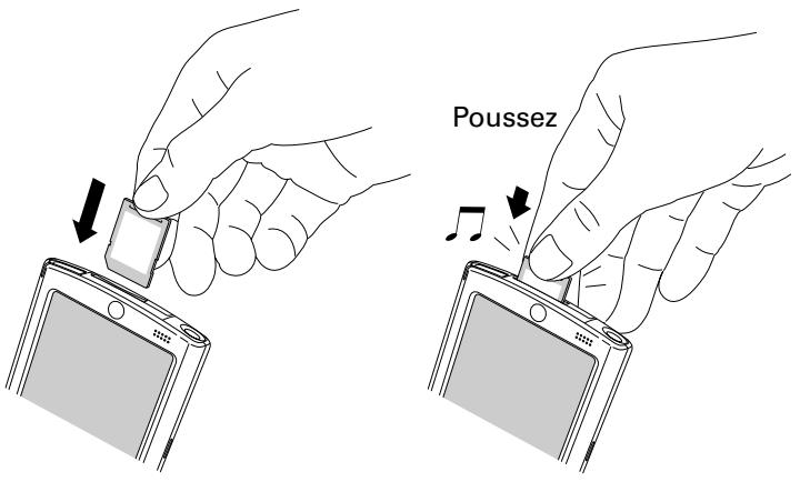 PALM TUNGSTEN T2 - Pour insérer une carte d'extension : - 1